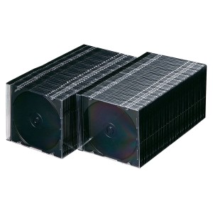 サンワサプライ FCD-PU100MBKN Blu-ray・DVD・CDケース（スリムタイプ・100枚セット・ブラック）[FCDPU100MBKN] 返品種別A