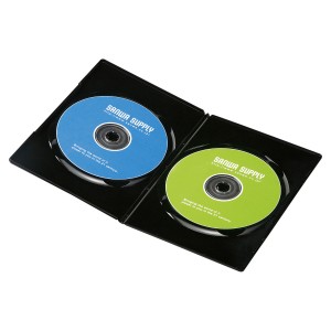 サンワサプライ DVD-TU2-10BKN スリムDVDトールケース（2枚収納・10枚セット・ブラック）[DVDTU210BKN] 返品種別A