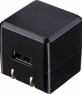 サンワサプライ ACA-IP70BK キューブ型USB充電器（1A・高耐久タイプ・ブラック）[ACAIP70BK] 返品種別A