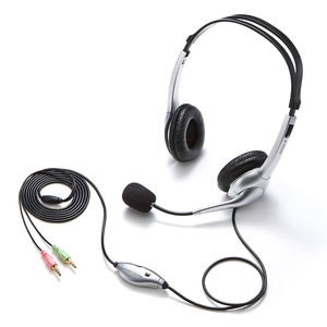 サンワサプライ MM-HS507NCN マルチメディアPCヘッドセット（両耳オーバーヘッドタイプ/シルバー）[MMHS507NCN] 返品種別A