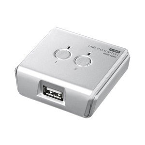サンワサプライ SW-US22N USB2.0手動切替器（2回路）シルバー[SWUS22N] 返品種別A