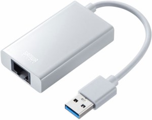 サンワサプライ USB-CVLAN3WN USB3.2-LAN変換アダプタ（USBハブポート付・ホワイト）[USBCVLAN3WN] 返品種別A