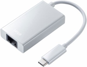 サンワサプライ USB-CVLAN4WN USB3.2 TypeC-LAN変換アダプタ（USBハブポート付・ホワイト）[USBCVLAN4WN] 返品種別A
