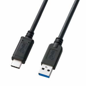 サンワサプライ KU31-CA10 USB3.1ケーブル（Gen2）［A-Type C］（1m・ブラック）[KU31CA10] 返品種別A