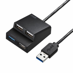 サンワサプライ USB-3H413BKN USB3.2Gen1+USB2.0コンボハブ USB3.2×1 USB2.0×3[USB3H413BKN] 返品種別A