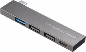 サンワサプライ USB-3TCH21SN USB Type-C コンボ スリムハブ USB3.2 Gen1×1 USB2.0×2 USB Type-C×1[USB3TCH21SN] 返品種別A