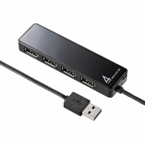 サンワサプライ USB-HTV410BKN2 HDD接続対応・面ファスナー付4ポートUSB2.0ハブ[USBHTV410BKN2] 返品種別A