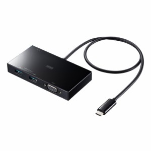 サンワサプライ USB-3TCV1BK VGA付USB Type-Cハブ[USB3TCV1BK] 返品種別A