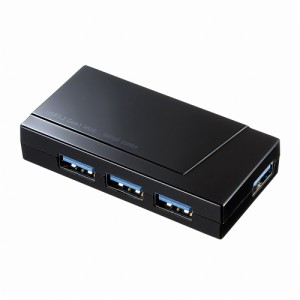 サンワサプライ USB-3H418BKN マグネット付 USB3.2 Gen1 4ポートハブ（4ポート・セルフ/バスパワー両用）[USB3H418BKN] 返品種別A