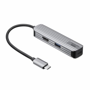 サンワサプライ USB-3TCHP6S USB Type-Cマルチ変換アダプタ（HDMI付）[USB3TCHP6S] 返品種別A