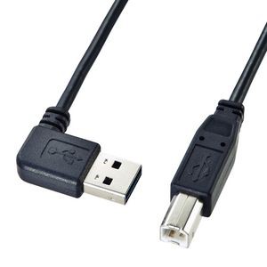 サンワサプライ KU-RL1 両面挿せるL型USBケーブル（A-B 標準）（1m・ブラック）[KURL1] 返品種別A