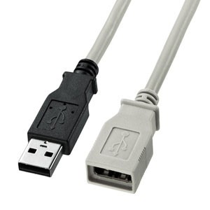 サンワサプライ KU-EN3K USB延長ケーブル [A メス - A オス] 3m（ライトグレー）[KUEN3K] 返品種別A