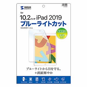 サンワサプライ LCD-IPAD12BC iPad 10.2インチ 第9/第8/第7世代（2019年/2020年/2021年）用 液晶保護フィルム 指紋防止 光沢 ブルーライ