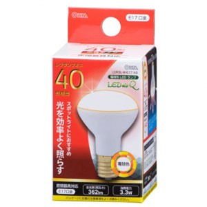 オーム LDR3L-W-E17 A9 LED電球 ミニレフ形 362lm（電球色相当）OHM　LED de Q[LDR3LWE17A9] 返品種別A