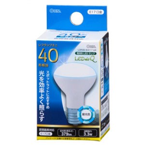 オーム LDR3D-W-E17 A9 LED電球 ミニレフ形 379lm（昼光色相当）OHM　LED de Q[LDR3DWE17A9] 返品種別A