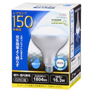 オーム LDR16D-W 9 LED電球 レフ電球形 1804lm（昼光色相当） 防雨タイプOHM[LDR16DW9] 返品種別A