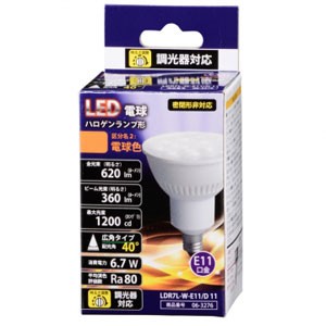 オーム LDR7L-W-E11/D 11 LED電球 ハロゲン電球形広角 620lm（電球色相当）【調光器対応】OHM[LDR7LWE11D11] 返品種別A