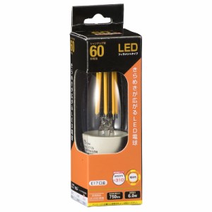 オーム LDC6L-E17 C6 LED電球　シャンデリア形 750lm　(電球色相当)OHM[LDC6LE17C6] 返品種別A