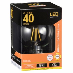 オーム LDG3L C6 LED電球 フィラメントボール形 400lm（電球色相当）OHM[LDG3LC6] 返品種別A