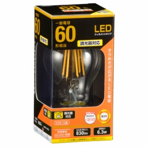 オーム LDA6L/D C6 LED電球 フィラメント形 830lm（電球色相当）【調光器対応】OHM 06-3483[LDA6LDC6] 返品種別A