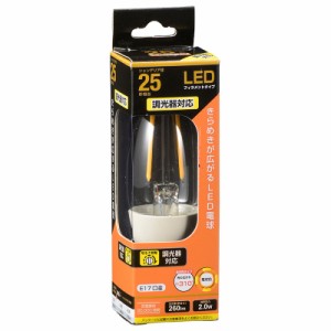 オーム LDC2L-E17/D C6 LED電球 フィラメントシャンデリア形 260lm（電球色相当)【調光器対応】[LDC2LE17DC6] 返品種別A