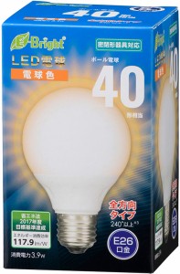 オーム LDG4L-G 7AG20 LED電球 ボール電球形 460lm（電球色相当）OHM[LDG4LG7AG20] 返品種別A