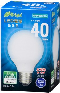 オーム LDG4D-G 7AG20 LED電球 ボール電球形 490lm（昼光色相当）OHM[LDG4DG7AG20] 返品種別A