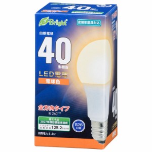 オーム LDA4L-G AG27 LED電球 白熱形 551lm（電球色相当）OHM[LDA4LGAG27] 返品種別A