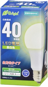 オーム LDA4N-G AG27 LED電球 一般電球形 533lm（昼白色相当）OHM[LDA4NGAG27] 返品種別A