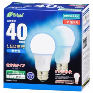 オーム LDA4D-G AG27 2P LED電球 白熱電球形 569lm（昼光色相当）【2個セット】OHM[LDA4DGAG272P] 返品種別A