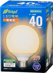 オーム LDG4L-G AG24 LED電球 ボール電球形 470lm（電球色相当）OHM　E-Bright[LDG4LGAG24] 返品種別A
