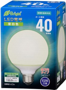 オーム LDG4N-G AG24 LED電球 ボール電球形 490lm（昼白色相当）OHM[LDG4NGAG24] 返品種別A