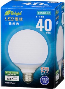 オーム LDG4D-G AG24 LED電球 ボール電球形 495lm（昼光色相当）OHM　E-Bright[LDG4DGAG24] 返品種別A