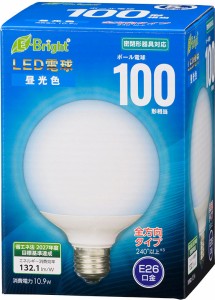 オーム LDG11D-G AG24 LED電球 ボール電球形 1440lm（昼光色相当）OHM　E-Bright[LDG11DGAG24] 返品種別A
