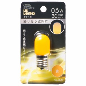 オーム LDT1Y-H-E17 13 LED装飾電球 ナツメ球形 30lm(黄色相当)OHM[LDT1YHE1713] 返品種別A