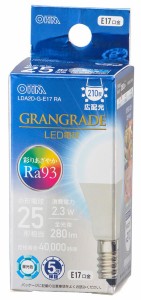 オーム LDA2D-G-E17 RA LED電球 小形電球形 280lm（昼光色相当）OHM[LDA2DGE17RA] 返品種別A