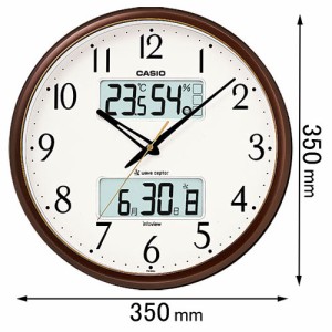 カシオ 温湿度計付 電波掛け時計（茶色） ITM-650J-5JF[ITM650J5JF] 返品種別A