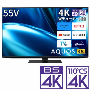 シャープ 55型地上・BS・110度CSデジタル4Kチューナー内蔵 LED液晶テレビ 4T-C55FN1返品種別A