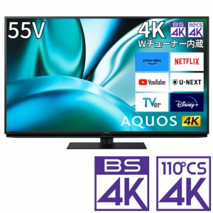 シャープ 55型地上・BS・110度CSデジタル4Kチューナー内蔵 LED液晶テレビ 4T-C55FN2返品種別A