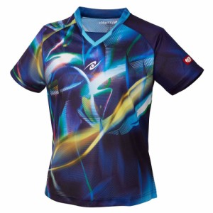 ニッタク レディース 卓球用ゲームシャツ（ブルー・サイズ：M） Nittaku スカイトリックレディースシャツ NT-NW2208-09-M返品種別A