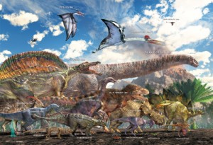 ビバリー 学べるジグソーパズル 恐竜大きさ比べ 40ラージピース【40-007】ジグソーパズル  返品種別B