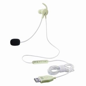 プラス TW-HS003(428823) ケイタイする 小型ヘッドセット（片耳） USB接続（グリーン）ジブンイロシリーズ[TWHS003428823] 返品種別A