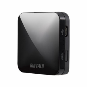 BUFFALO （バッファロー） WMR-433W2-BK ホテル用Wi-Fiルーター Wi-Fi 5(11ac)対応 433/150Mbps BUFFALO AirStation（ブラック）携行ポー