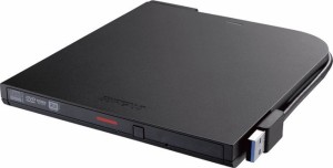 BUFFALO （バッファロー） DVSM-PTCV8U3-BKB USB 3.2(Gen 1)対応 ポータブルDVDドライブ(ブラック)[DVSMPTCV8U3BKB] 返品種別A