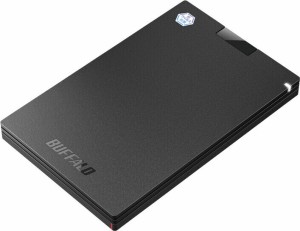 BUFFALO （バッファロー） USB 3.2(Gen 1)対応 抗ウイルス・抗菌対応 外付けポータブルSSD 1.0TB(ブラック)  SSD-PGVB1.0U3-B返品種別A