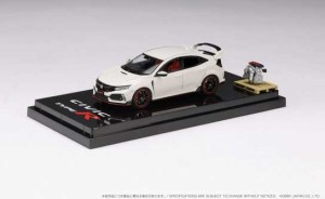 ホビージャパン 1/64 ホンダ シビック TYPE R (FK8) 2017 エンジンディスプレイモデル付（チャンピオンシップホワイト）【HJ641055AW】ミ