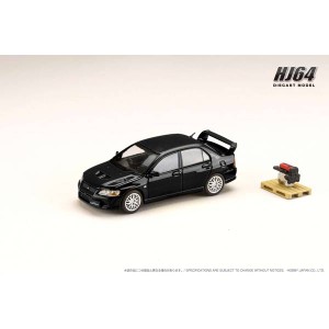 ホビージャパン 1/64 三菱ランサー GSR EVOLUTION 7 エンジンディスプレイモデル付き（アメジストブラックパール）【HJ641054BK】ミニカ