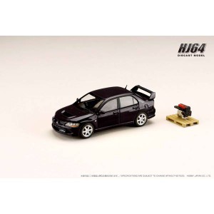 ホビージャパン 1/64 三菱ランサー GSR EVOLUTION 8 エンジンディスプレイモデル付き（ブラックマイカ）【HJ643054BK】ミニカー  返品種