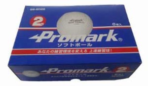 サクライ貿易 SB-8026 ソフトボール 2号球（小学生用）　6球入り（ホワイト）PROMARK プロマーク　練習球[SB8026サクライ] 返品種別A