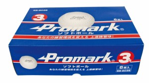 サクライ貿易 ソフトボール 3号球（一般・中学生用）　6球入り（ホワイト） PROMARK プロマーク　練習球 SB-8036返品種別A